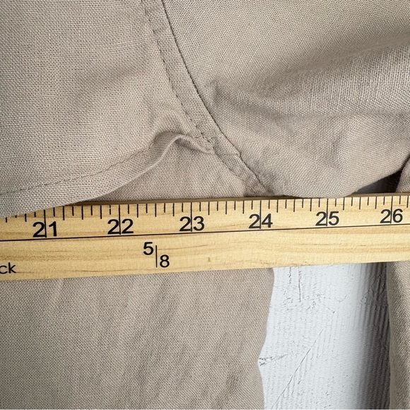 A New Day Women's Cream Double-Breasted Linen Trench Coat Large Gorpcore - Picture 11 of 14